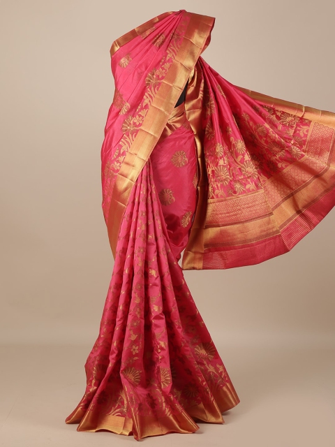 

Pothys Pink Woven Design Jute Silk Saree