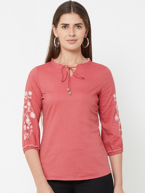 

Kraus Jeans Women Pink Solid Top