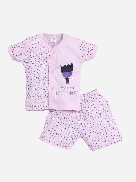 

NAUTI KIDZ Girls Lavender Printed Shirt with Shorts