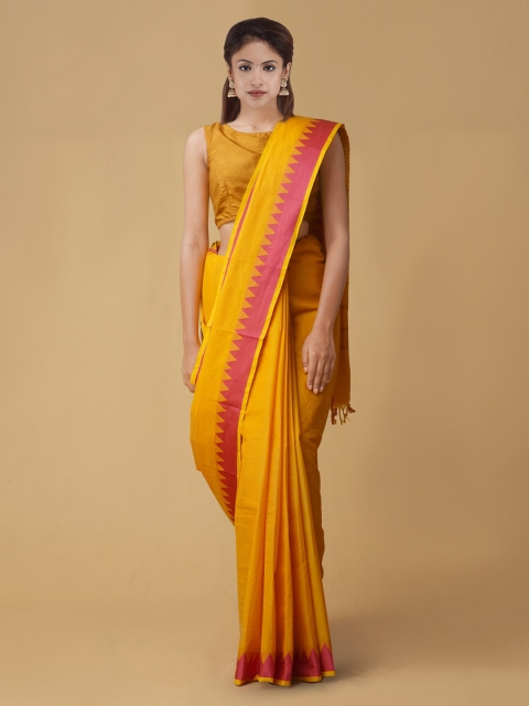 

Unnati Silks Yellow Woven Design Uppada Saree