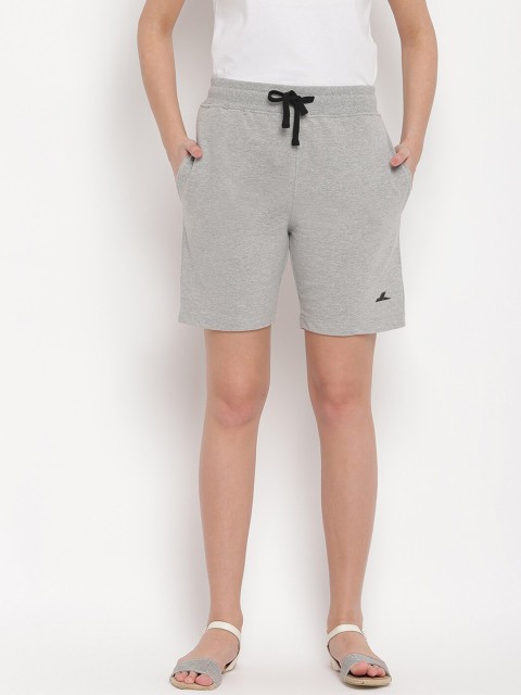 

SPARROWHAWK Women Grey Melange Solid Regular Fit Regular Shorts