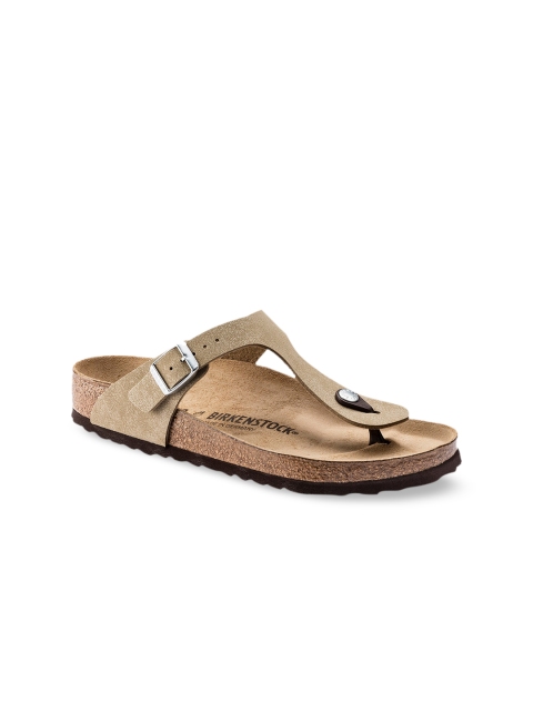 Birkenstock Gizeh Women Brown Solid Gizeh Vegan Regular Width T-Strap Flats