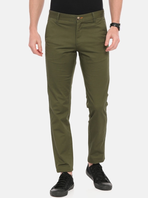 

IMYOUNG Men Green Slim Fit Solid Chinos