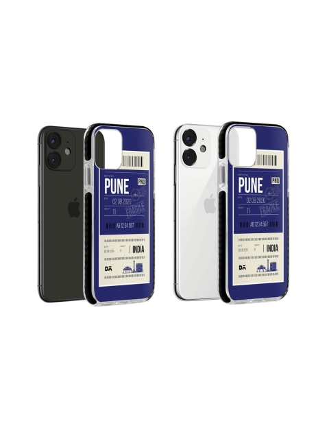 

DailyObjects Navy Blue & Off-White Pune City Tag Stride iPhone 11 Back Cover