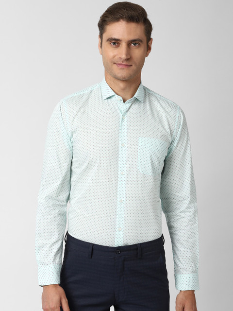 

Peter England Men Pastel Blue & Red Slim Fit Printed Formal Shirt