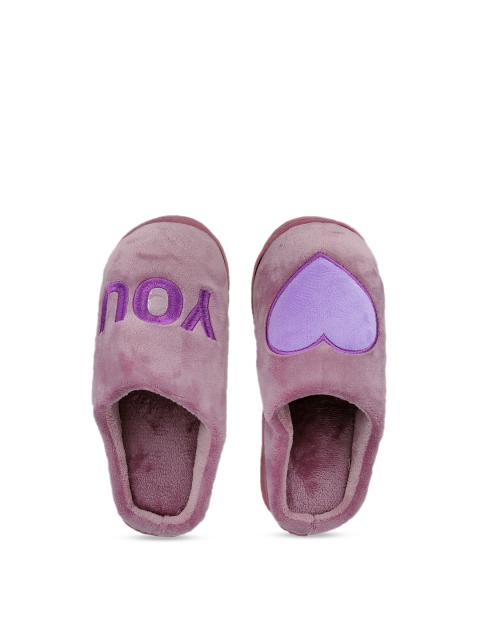 

Pampy Angel Women Purple Embroidered Fur Room Slippers