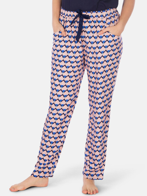 

Smugglerz Women Pink & Blue Printed Lounge Pants