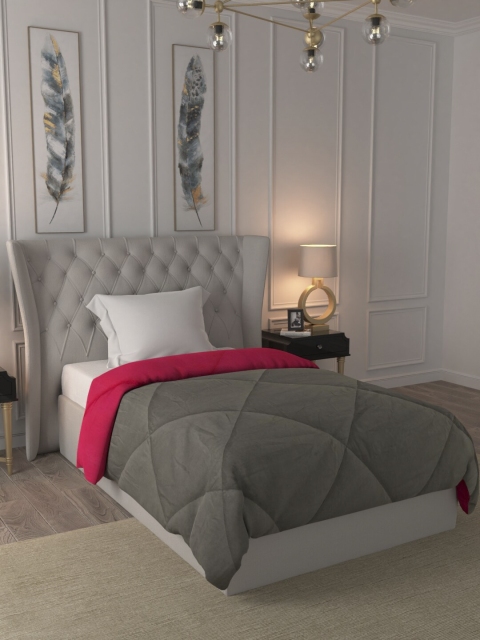 

URBAN SPACE Pink & Grey Solid Mild Winter 233 GSM Single Bed Comforter