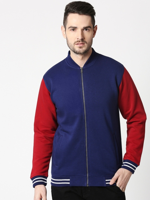 

Bewakoof Men Blue & Red Colourblocked Bomber Jacket