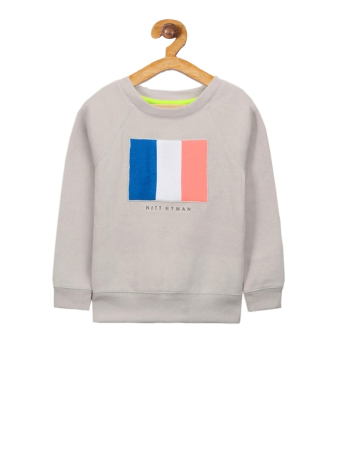 

Cherry Crumble Boys Grey Printed Sweatshirt