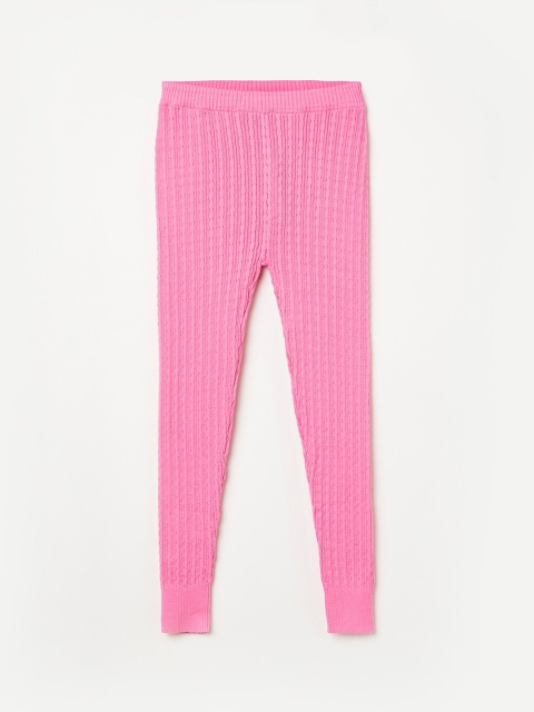 

Fame Forever by Lifestyle Girls Pink Self-Design Ankle-Length Leggings