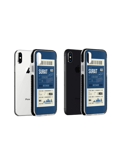 

DailyObjects Blue & White Surat City Tag iPhone X Stride Case Cover