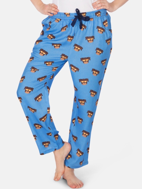 

Smugglerz Women Blue & Brown Printed Lounge Pants
