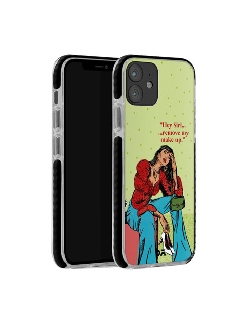 

DailyObjects Blue & Yellow Hey Siri Stride iPhone 12 Mini Case Cover, Lime green