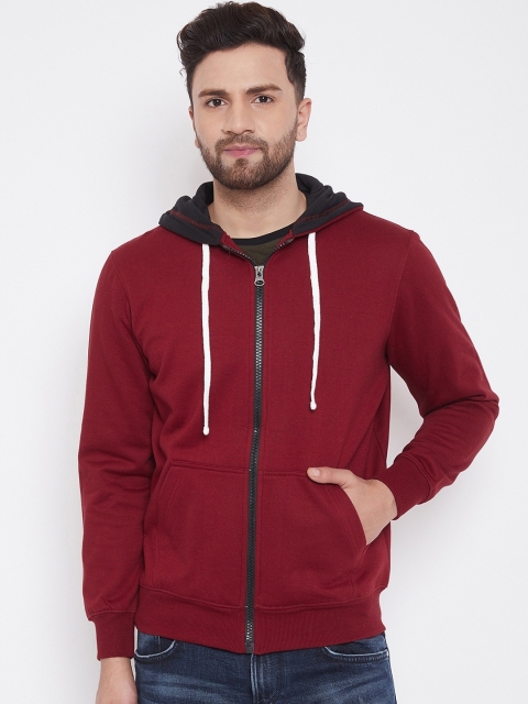 

wesquare Men Maroon Solid Sweatshirt