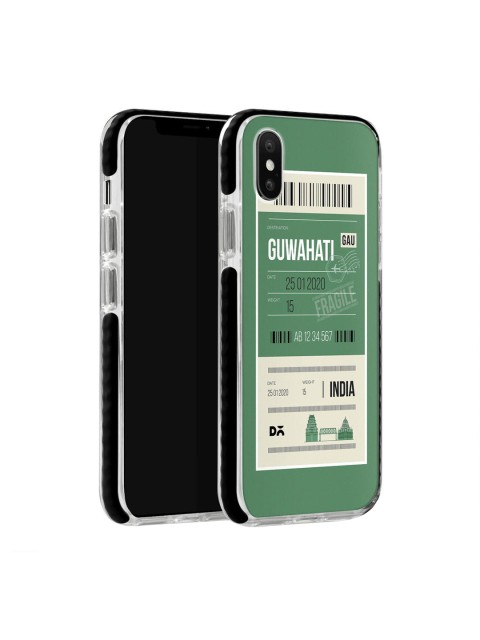 

DailyObjects Green & White Guwahati City Tag Stride Multi-Layer Protection iPhone X Mobile Back Cover