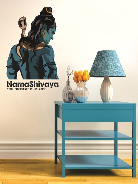 WALLSTICK Blue & Black Religious Large Vinyl Sticker