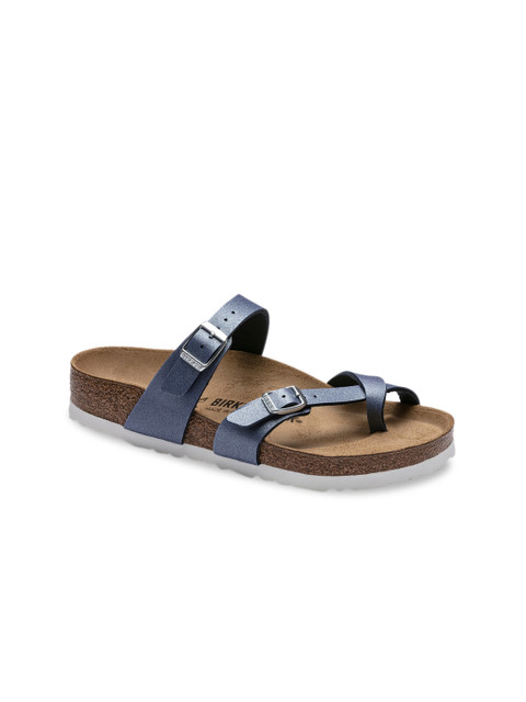 

Birkenstock Women Navy Blue Solid Mayari Regular Width Flats
