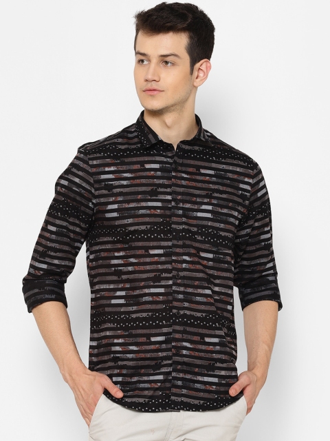

cape canary Men Black Regular Fit Printed Casual Shirt
