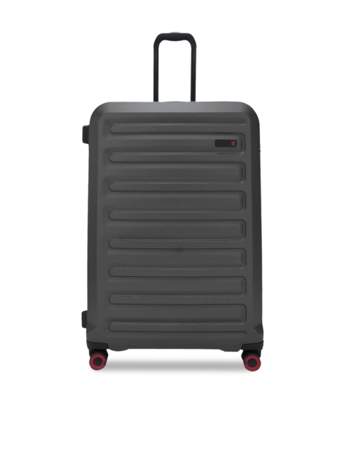 

IT luggage Unisex Grey Textured Hard Sided Medium Trolley Bag