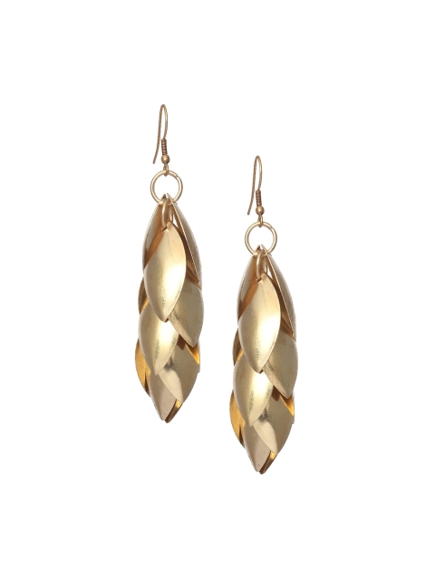 

Bodh Design Gold-Toned Contemporary Drop Earrings