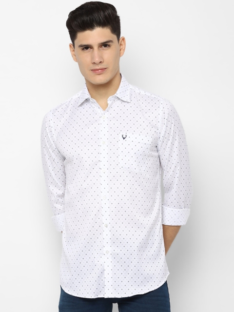 

Allen Solly Men White Slim Fit Printed Cotton Casual Shirt