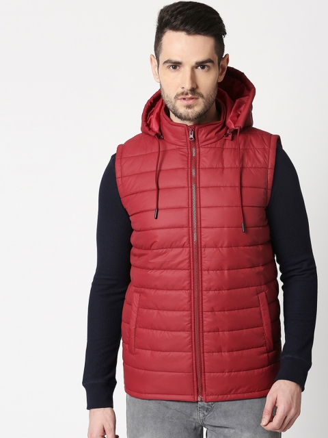 

Bewakoof Men Maroon Solid Padded Jacket