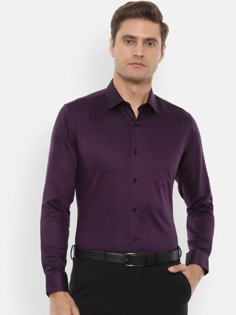 Van Heusen Men Purple Slim Fit Solid Formal Shirt
