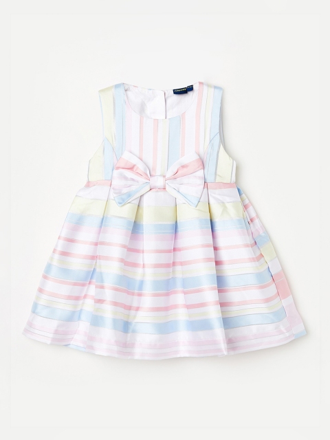 

Juniors by Lifestyle Girls Multicoloured Striped Fit and Flare Dress, Multi