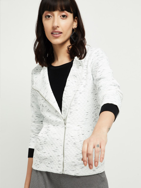 

max Women Off-White Printed Lightweight Tailored Jacket