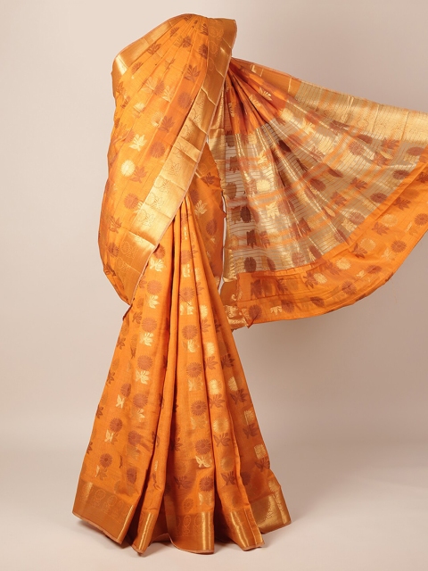 

Pothys Mustard Woven Design Jute Silk Saree