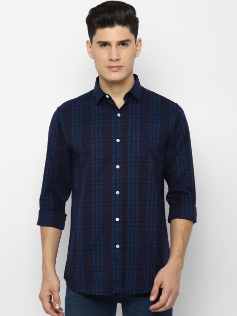 

Allen Solly Men Navy Blue Slim Fit Checked Casual Shirt
