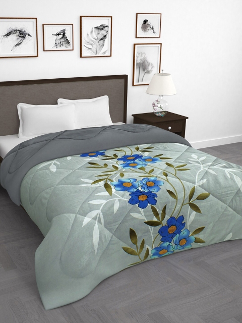 

Story@home Grey & Sea Green Floral Mild Winter 200 GSM Double Bed Comforter