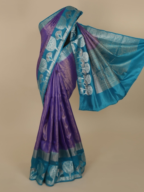 

Pothys Purple & Blue Jute Silk Woven Design Saree