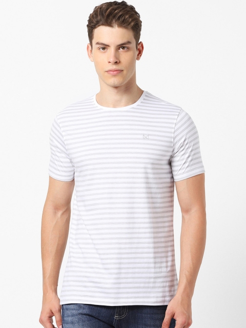 

MARCA Disati Men Grey Melange Striped Round Neck T-shirt