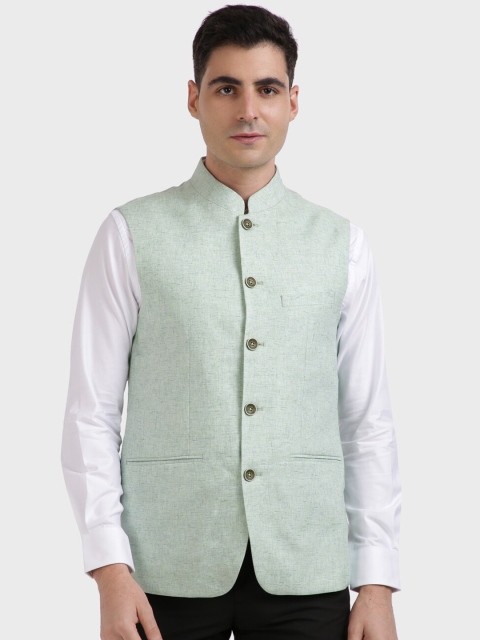 

ColorPlus Green Tailored Fit Nehru Jacket