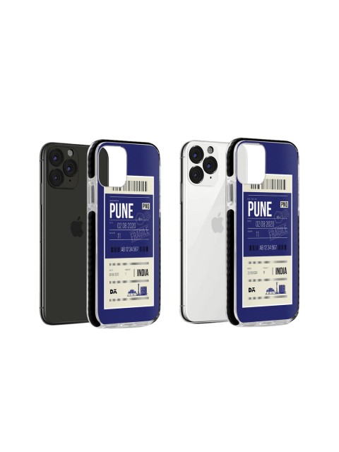 

DailyObjects Men Blue & White Pune City Tag Stride Print Multi-Layer Protection iPhone 11 Pro Mobile Back Cover