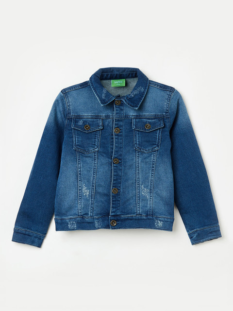 

Bossini Boys Blue Solid Denim Jacket
