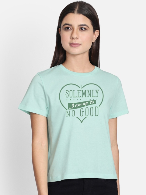 

Free Authority Women Green Harry Potter Print Round Neck T-shirt