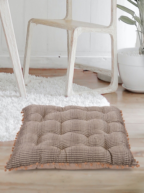 

Tistabene Grey & Beige Striped Square Floor Cushion