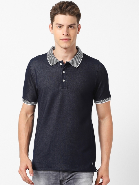 

MARCA Disati Men Blue Solid Polo Collar T-shirt