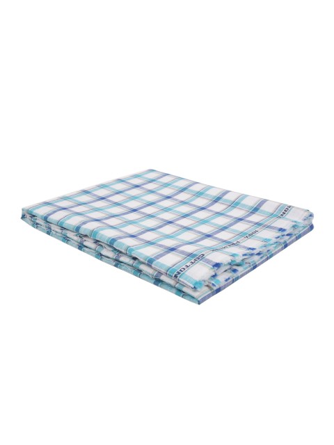 

Raymond Men Blue & White Checked Unstitched Shirt Fabric With Gift Packing Box