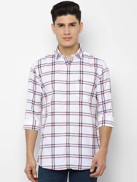 

Allen Solly Men White & Maroon Slim Fit Checked Casual Shirt