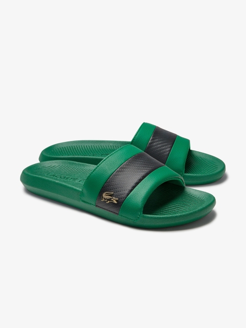 

Lacoste Men Green & Black Colourblocked Sliders