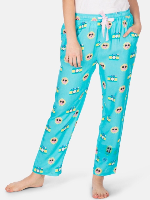 

Smugglerz Women Blue Printed Lounge Pants