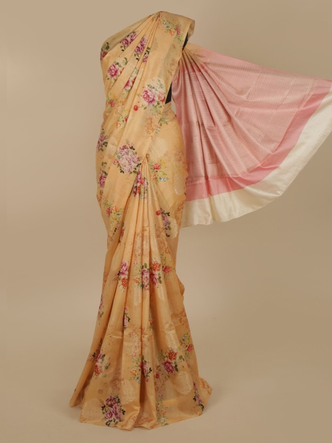 

Pothys Cream-Coloured Embroidered Saree