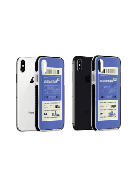 

DailyObjects Unisex Blue & White Visakhapatnam City Tag Stride iPhone Xs Back Cover, Na