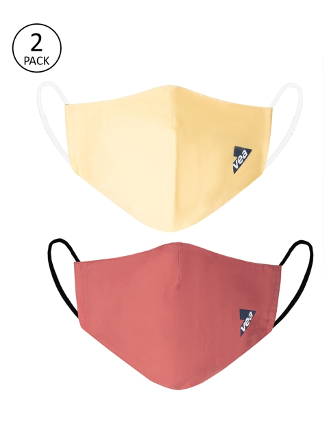 

VEA Unisex 3 Pcs Solid 5-Ply Reusable Outdoor Face Masks, Yellow