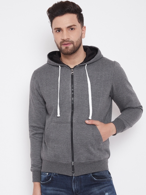 

wesquare Men Grey Solid Sweatshirt