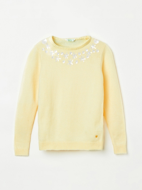 

Bossini Girls Yellow Solid Pullover Sweater